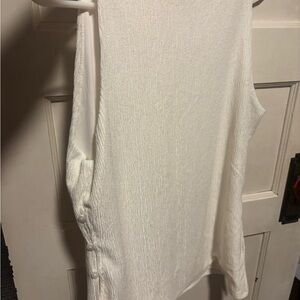 Banana Republic Ivory Sleeveless Button-Detail Tank